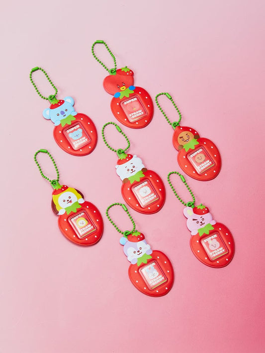 BT21 Strawberry Party Mini Photo Holder Keychain