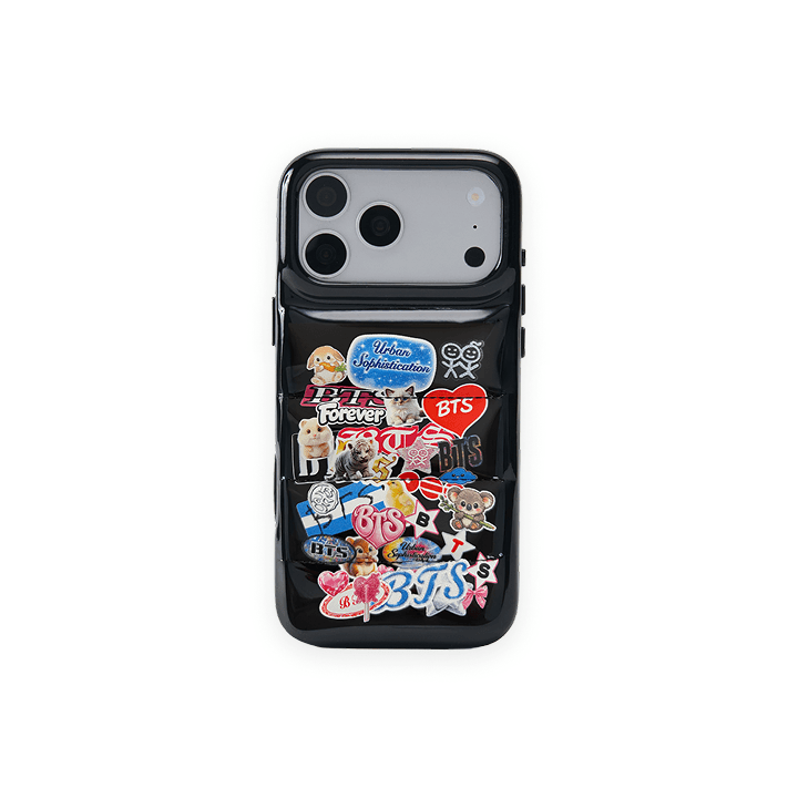 BTS The Puffer Case® - BTS Stickers in Black [Urban Sophistication]