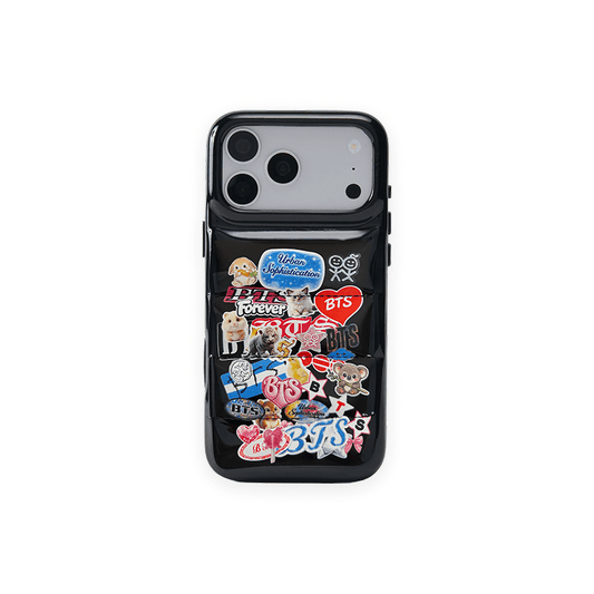 BTS The Puffer Case® - BTS Stickers in Black [Urban Sophistication]