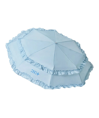 ILLIT Rockfish Weatherwear [× ILLIT] Short Frilled Umbrella - Sky Blue