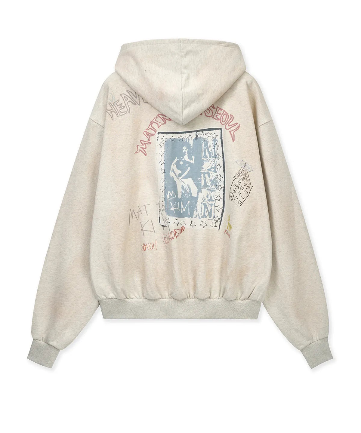 Matin Kim - Vintage Washed Graffiti Hoody Zip Up in Beige (NINGNING Wear)