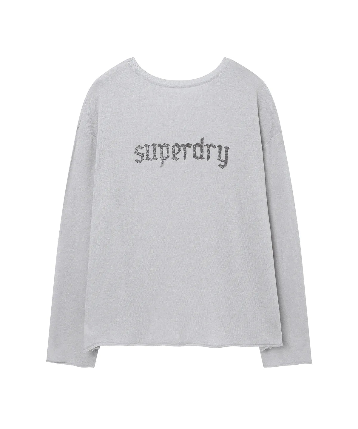 Superdry Women’s Linen Knit Long Sleeve Top – Cool Grey (ILLIT Wear)
