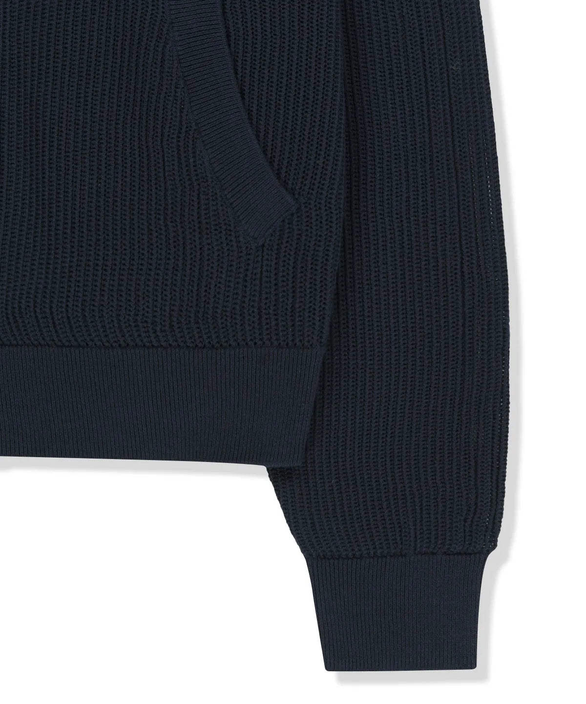 Matin Kim - Back Logo Jacquard Mesh Knit Zip Up in Navy (JENO Wear)