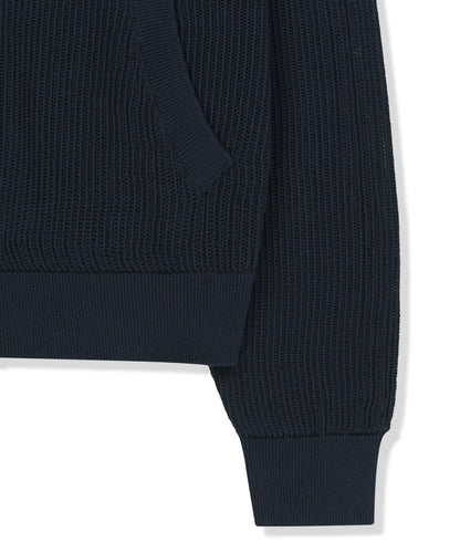 Matin Kim - Back Logo Jacquard Mesh Knit Zip Up in Navy (JENO Wear)
