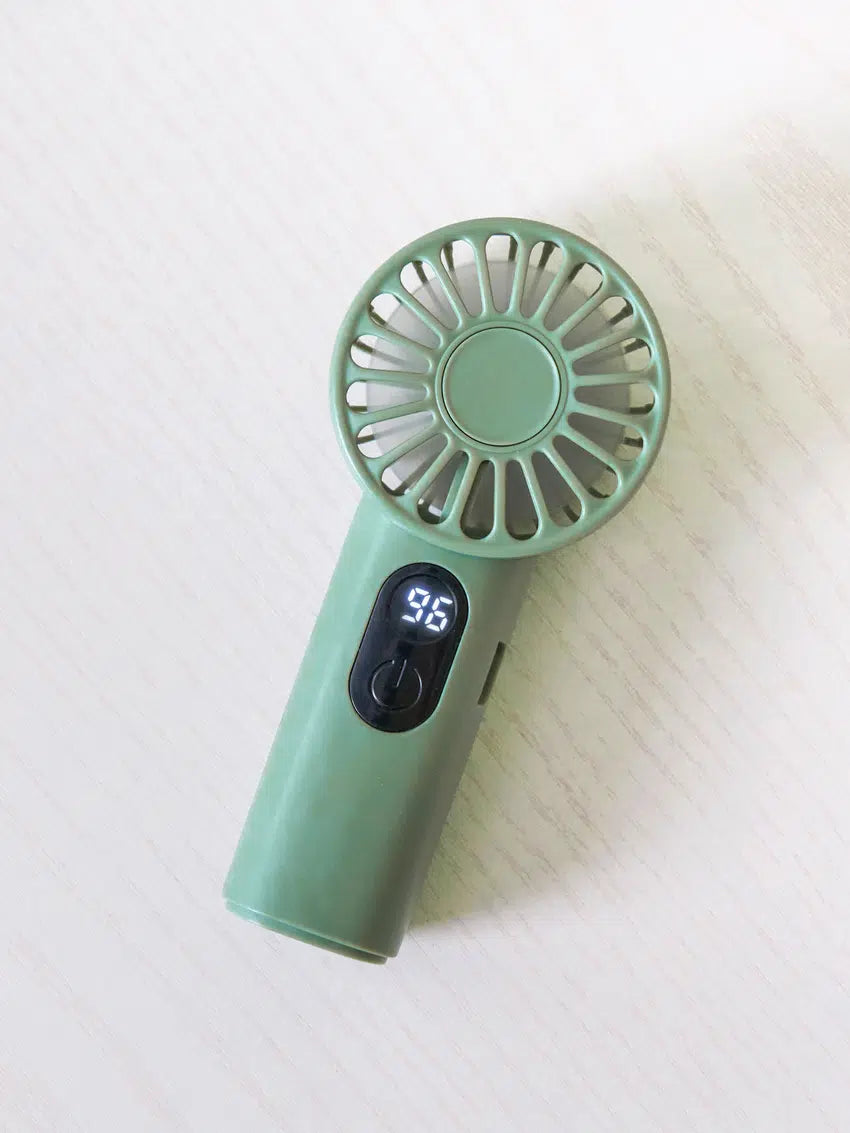 Mini LED Handheld Fan Green [DAISO]