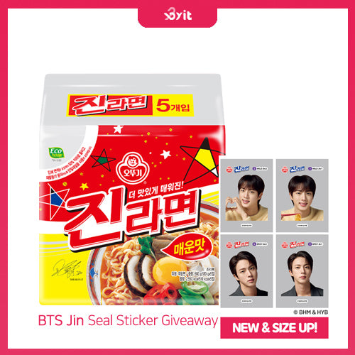 BTS JIN Special Gift - Ottogi Instant Jin Ramen Noodle (Hot Spicy) (120*5)