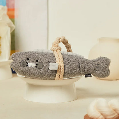 Kakao Friends Guardian Pollack Fish Plush Doll – Solid Air Freshener & Magnetic Hook Included