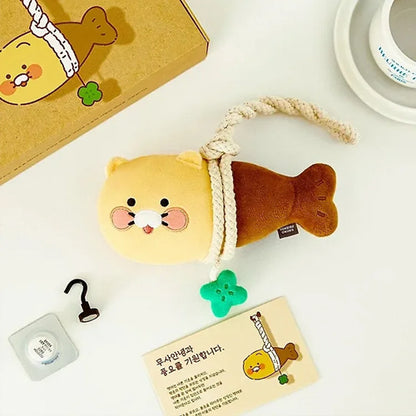 Kakao Friends Guardian Pollack Fish Plush Doll – Solid Air Freshener & Magnetic Hook Included
