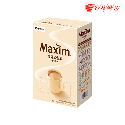 Maxim White Gold Instant Coffee Mix 100 Sticks – Korean Mild Coffee Mix