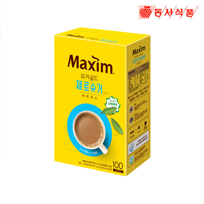 Maxim Mocha Gold Zero Sugar Korean Instant Coffee Mix 100 Sticks
