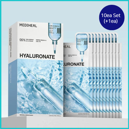 MEDIHEAL Hyaluronate Essential Mask Sheet Ultra Hydration 10ea Set (+1ea)