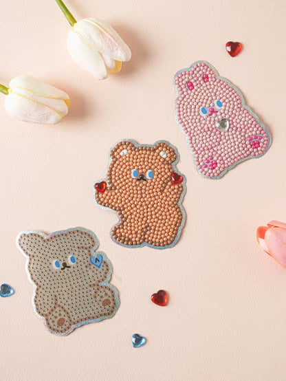 Animal Gem Cross Stitch Stickers 6 X 8 cm 3 Pack [DAISO]