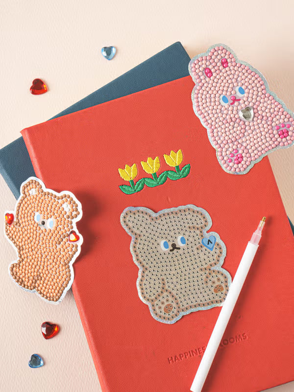 Animal Gem Cross Stitch Stickers 6 X 8 cm 3 Pack [DAISO]