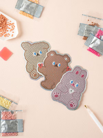 Animal Gem Cross Stitch Stickers 6 X 8 cm 3 Pack [DAISO]