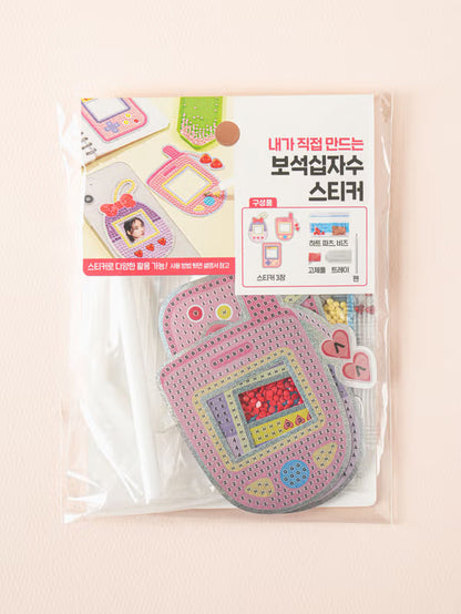 Mixed Gem Cross Stitch Stickers 6 X 8 cm 3 pcs [DAISO]