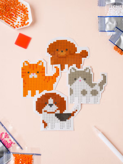Gem Cross Stitch Stickers 15 X 15 cm Animal [DAISO]