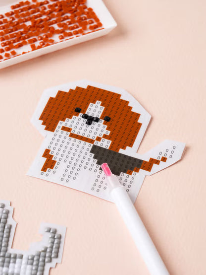 Gem Cross Stitch Stickers 15 X 15 cm Animal [DAISO]