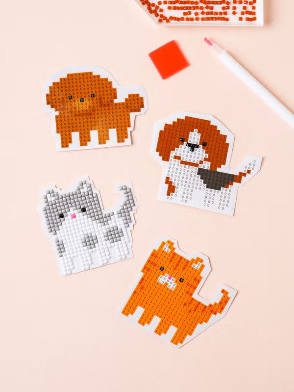 Gem Cross Stitch Stickers 15 X 15 cm Animal [DAISO]