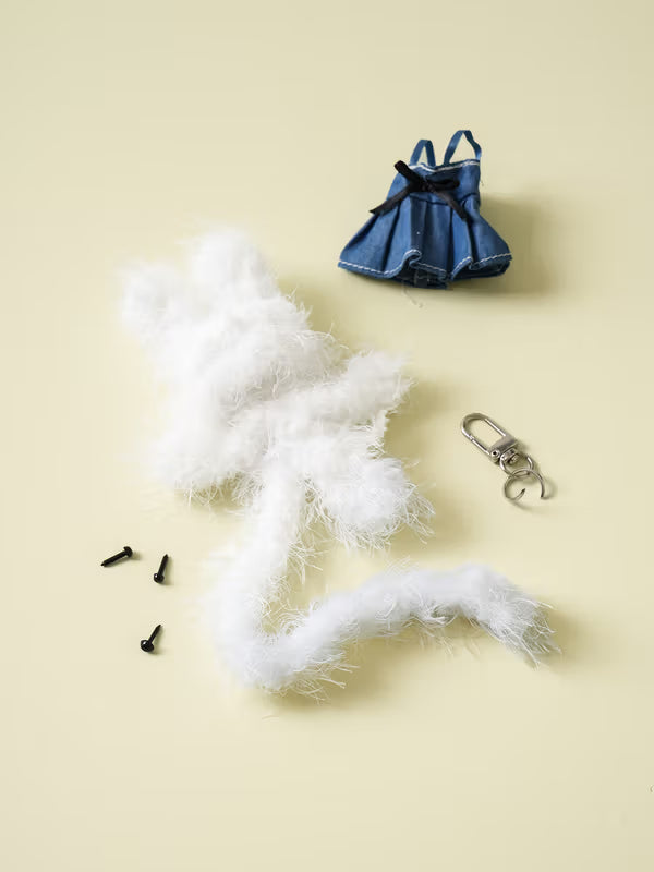 Make Your Own DIY Doll Keychain With Long Hair and One Piece [DAISO]