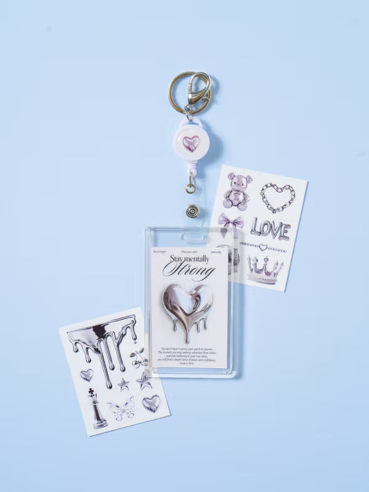 Name Tag Decoration Reel Holder Set [DAISO]
