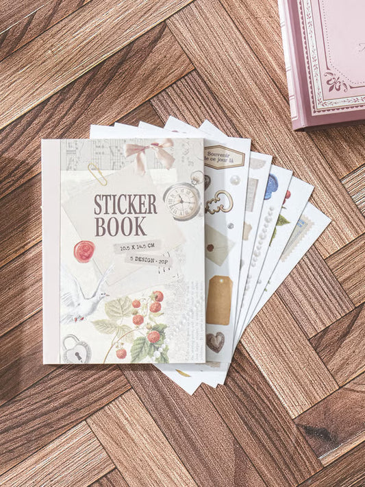 Vintage Mood Hwaji Sticker Book (20 sheets) Deco [DAISO]