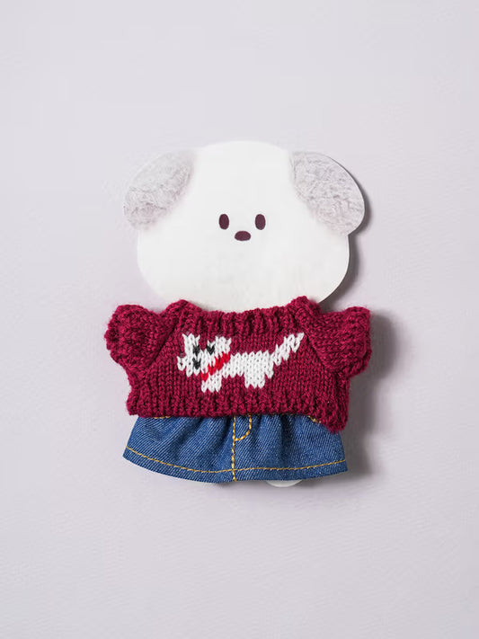 Doll DIY Cozy Winter Knit & Denim Skirt Set [DAISO]
