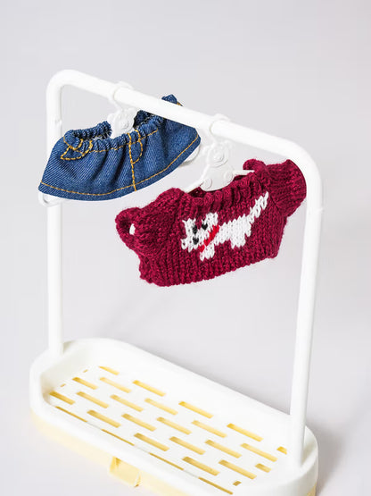 Doll DIY Cozy Winter Knit & Denim Skirt Set [DAISO]