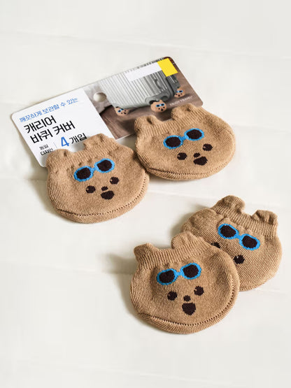 Carrier Wheel Covers (4 Pack) Brown [DAISO]