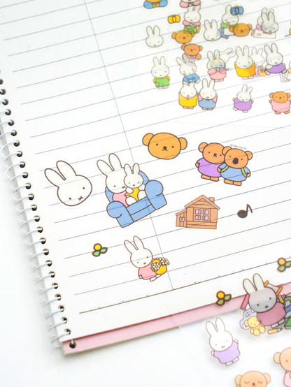 Miffy Character Stickers (3 sheets) Deco [DAISO]