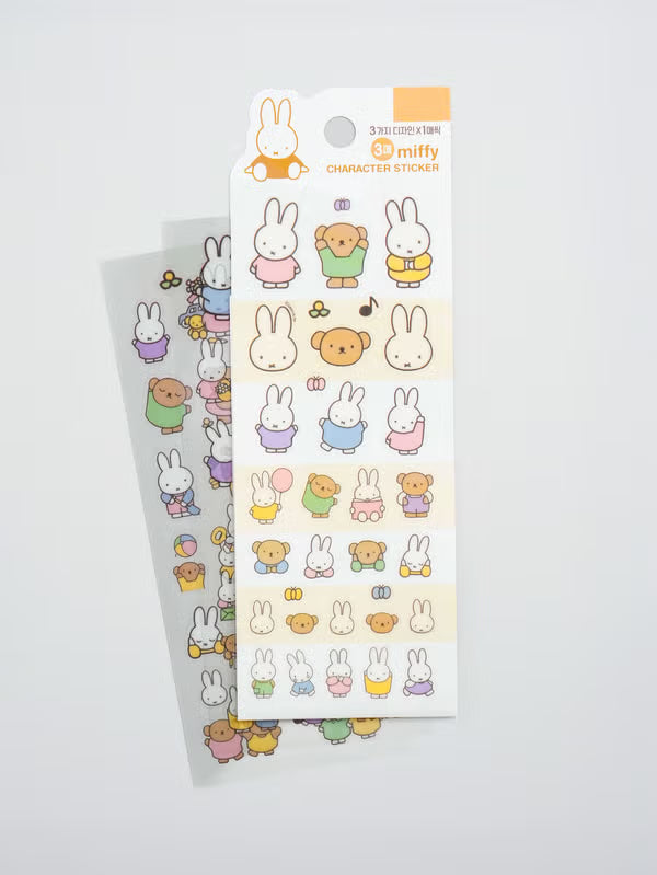 Miffy Character Stickers (3 sheets) Deco [DAISO]
