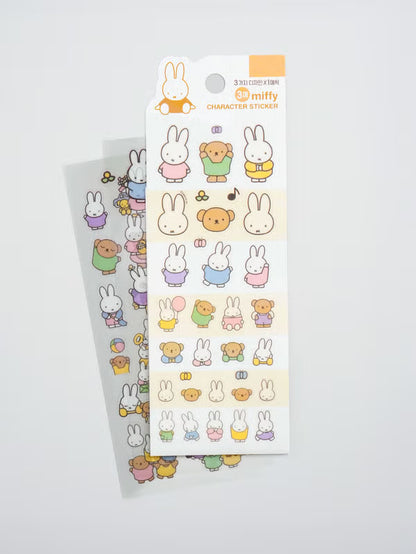 Miffy Character Stickers (3 sheets) Deco [DAISO]