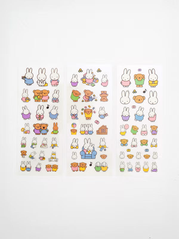 Miffy Character Stickers (3 sheets) Deco [DAISO]
