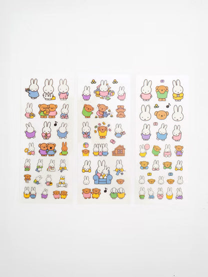 Miffy Character Stickers (3 sheets) Deco [DAISO]