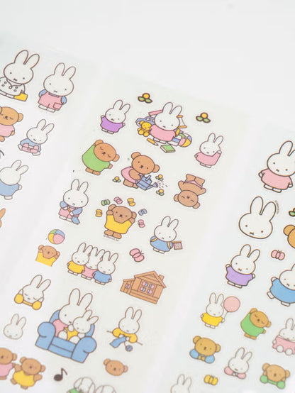 Miffy Character Stickers (3 sheets) Deco [DAISO]