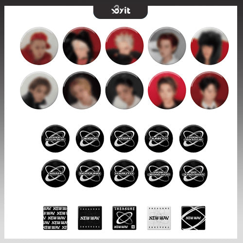 TREASURE 4th MINI ALBUM [NEW WAV] OFFICIAL MARCH - PIN BUTTON SET