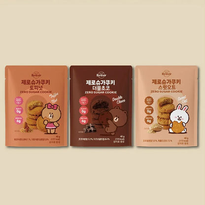 LINE FRIENDS Eat’s Better Zero Sugar Cookies 40g – Choose 1 of 3 Flavors